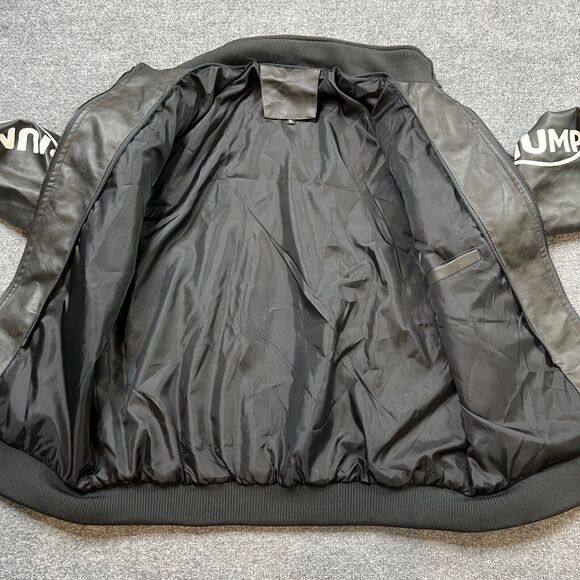 Triumph Jacket Mens XL Gotham Grey Faux-Leather Motorcycle Biker Bomber *READ - Picture 6 of 10